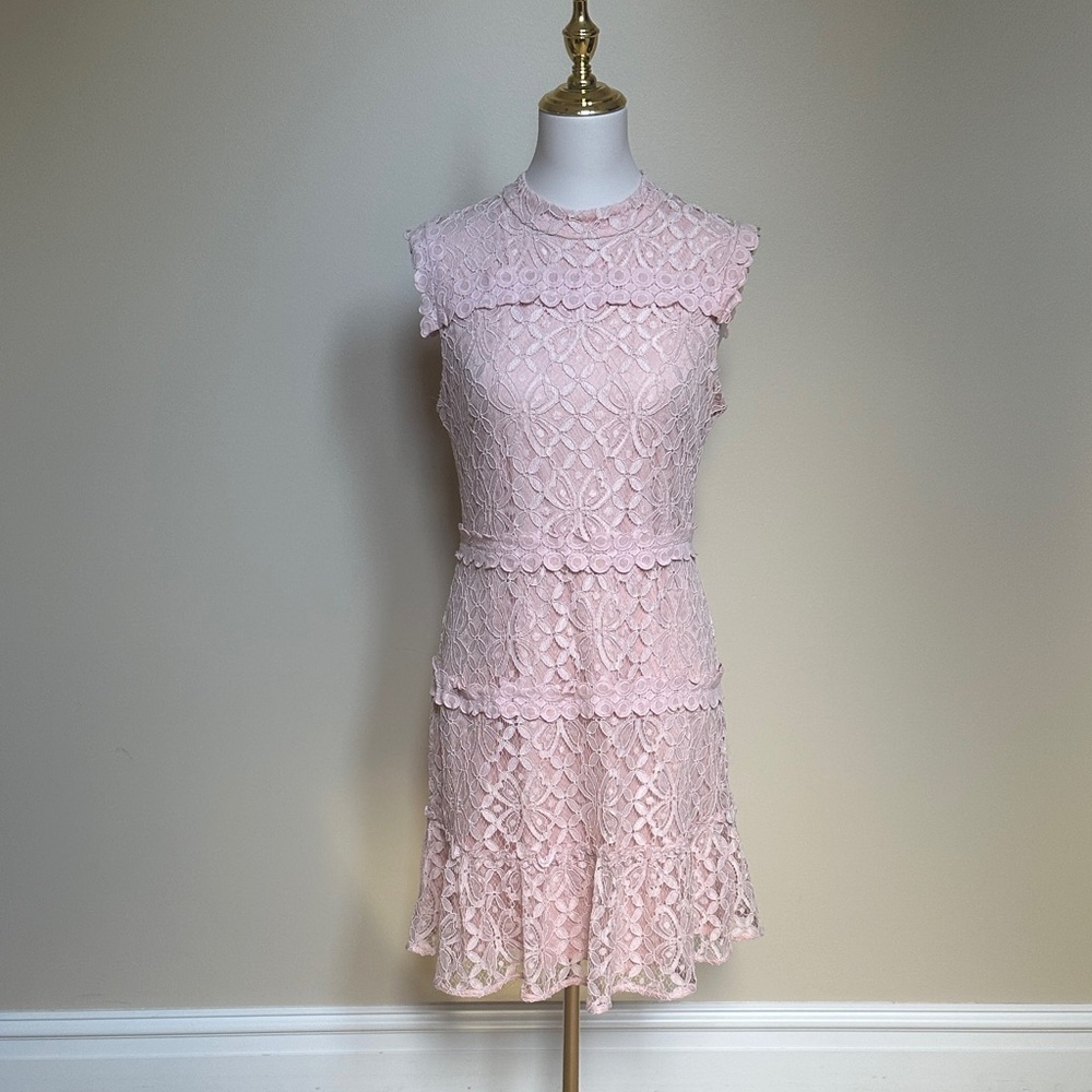 Julia Jordan Blush Lace Mini Dress